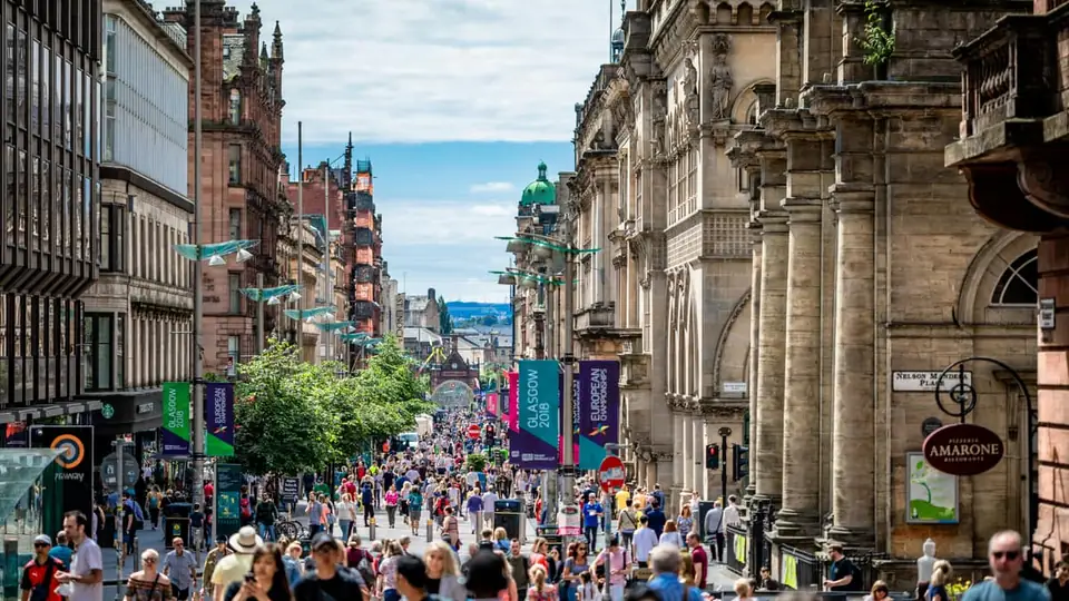 Shoppers on Buchanan Street in central Glasgow